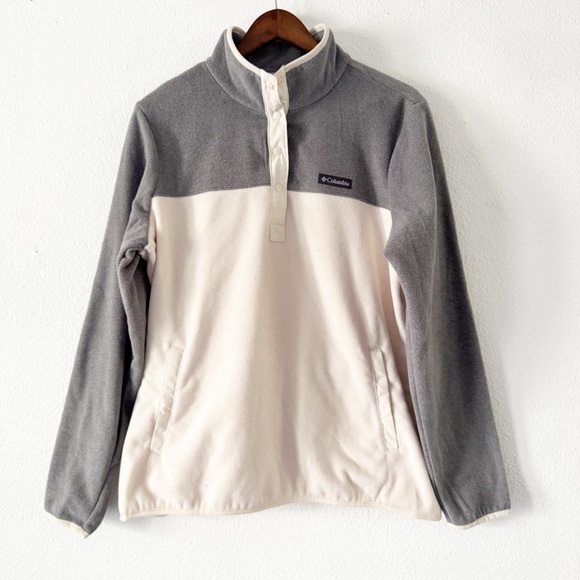 Columbia Women's Benton Springs Half Snap Pullover Chalk City Grey XL - Picture 2 of 15